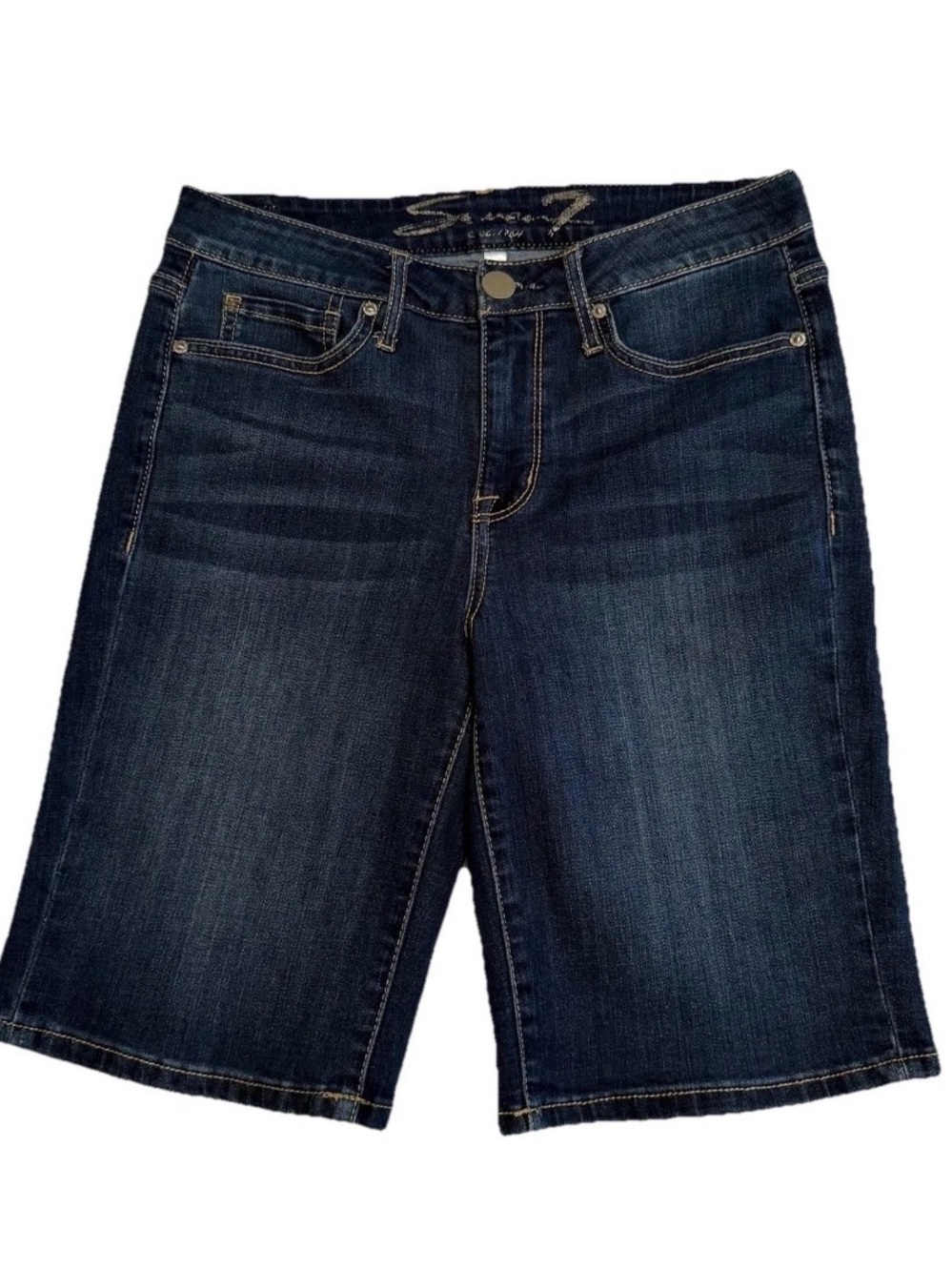 Seven7 Shorts Womens 6 Mystical Wash Blue Denim Bermuda Stretch Casual Summer